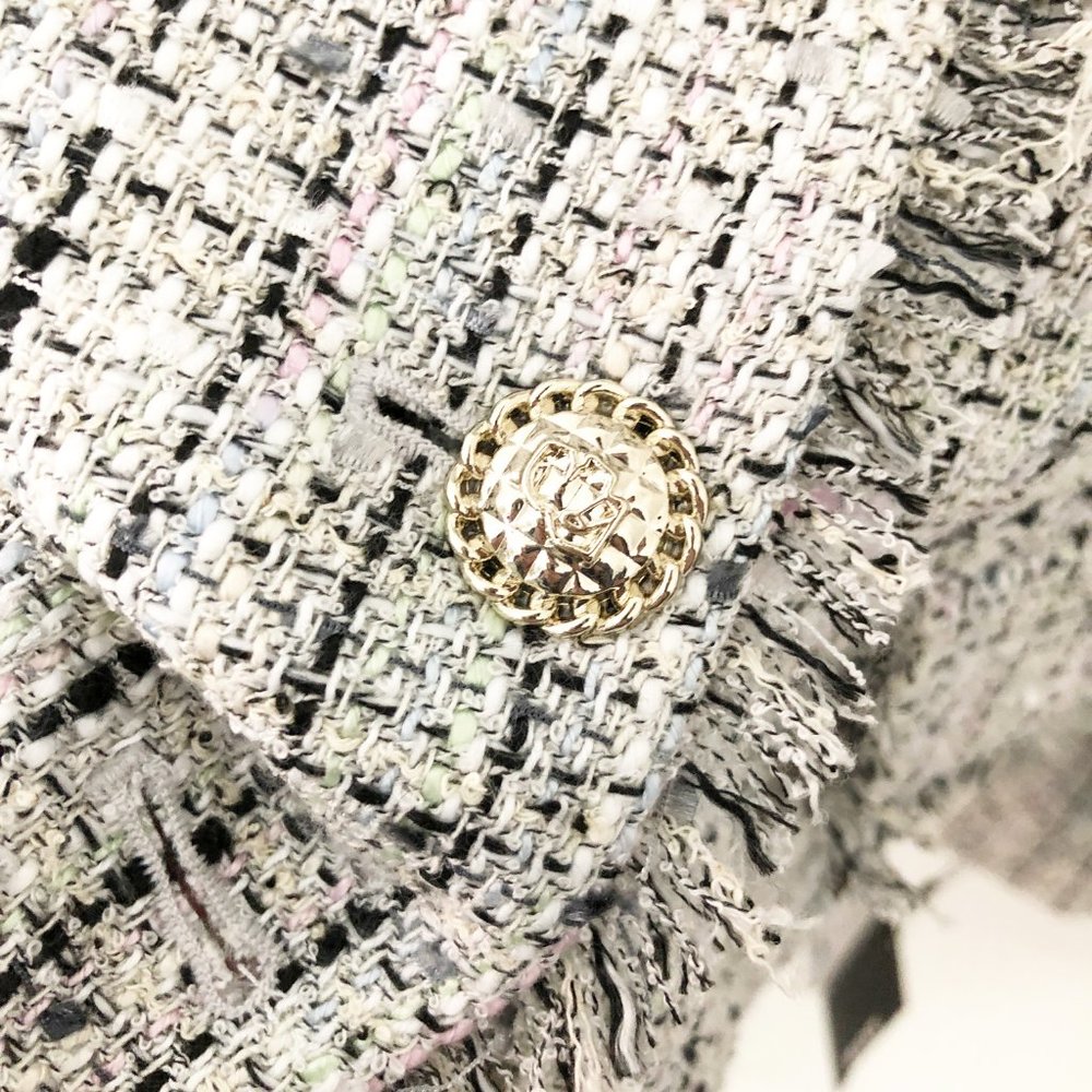 NWT Karl Lagerfeld Paris Tweed Blazer Jacket - 2 - Picture 9 of 13